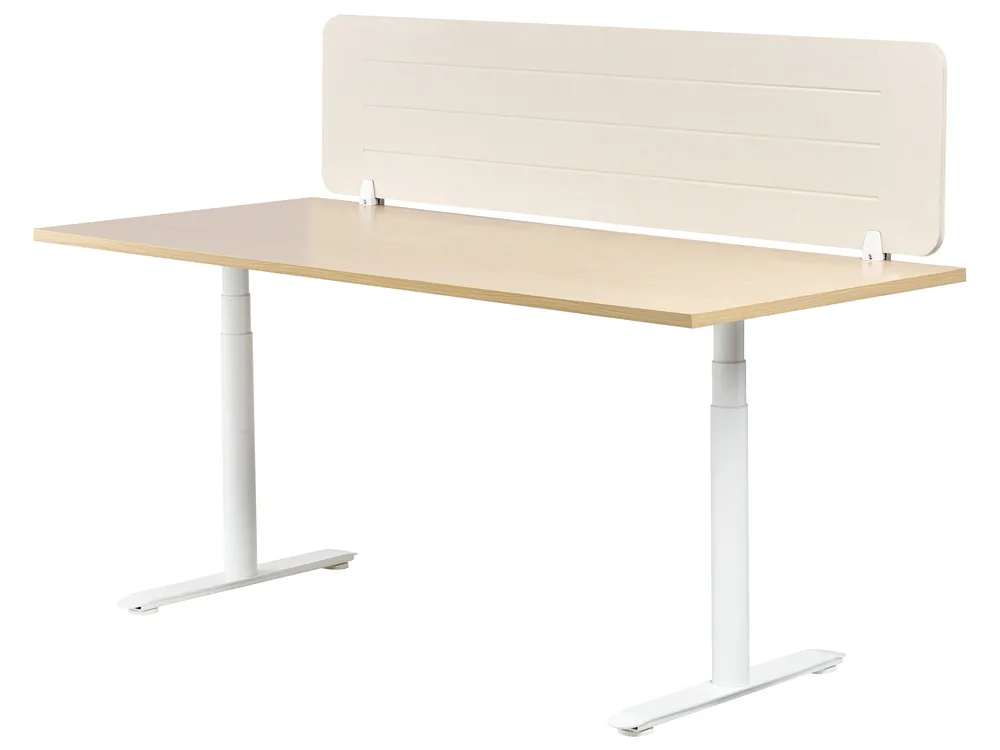 Desk Screen ZIGGY 160 x 40 cm Light Beige_1015460