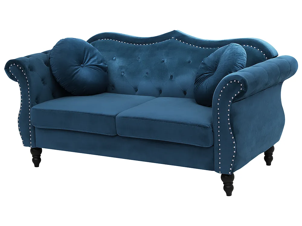 Sofa 2 Seater SKIEN II Velvet Navy Blue_1161553