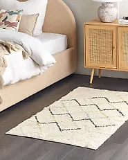 Tappeto TEZPUR Beige 80 x 150 cm Cotone_1178466