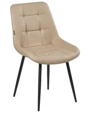 Set of 2 Dining Chairs MELROSE Faux Leather Beige_1042797