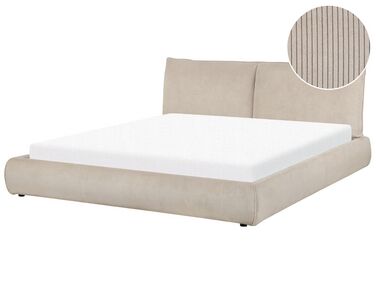 Corduroy EU Super King Size Bed Taupe VINAY