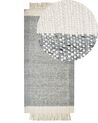 Tapis en laine gris et blanc cassé 80 x 150 cm TATLISU_847049