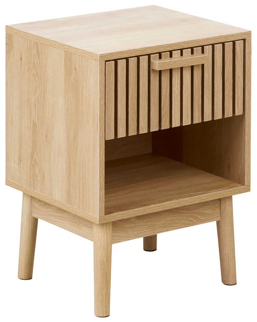 1 Drawer Bedside Table LYNWOOD Light Brown