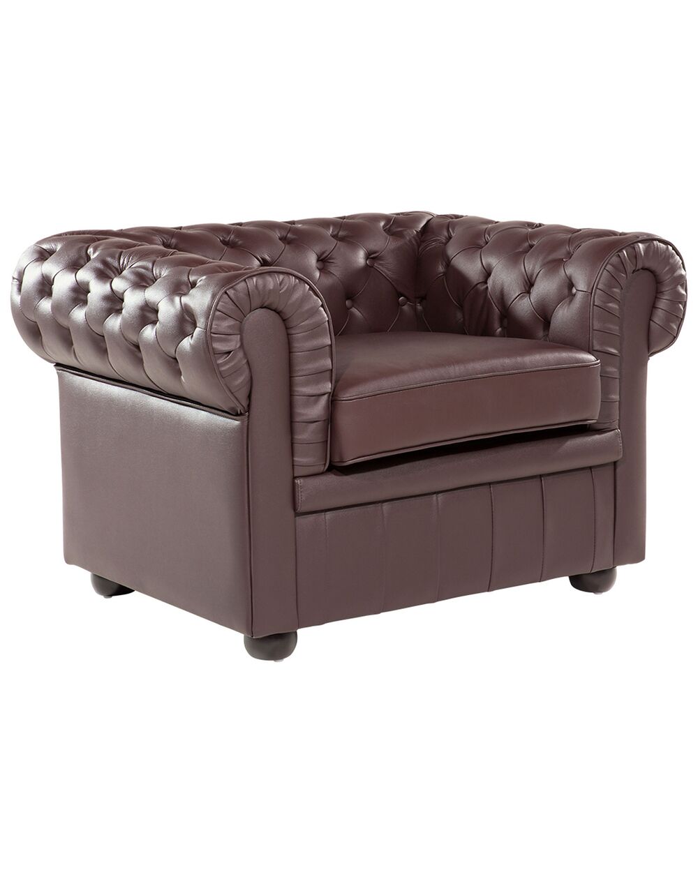 Fauteuil CHESTERFIELD Cuir Marron