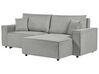 Left Hand Fabric Corner Sofa Bed with Storage Grey KARILA_886074