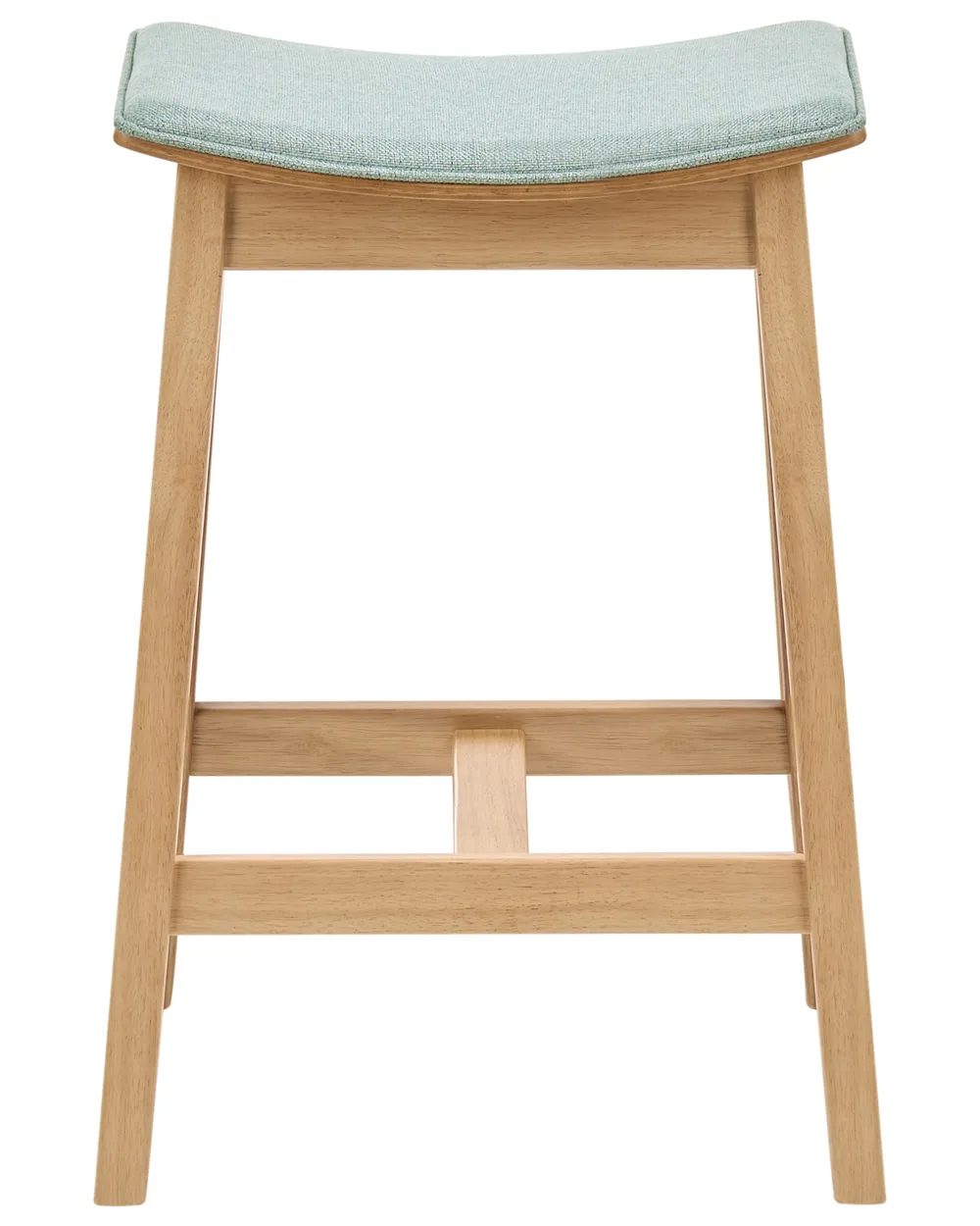 Set of 2 Bar Stools DIXON Wood Light Brown/ Mint_1065881