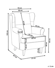 Wingback Chair ABSON Corduroy Light Beige_1186205