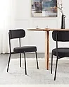Set of 2 Dining Chairs ALLISON Boucle Black