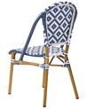 Tuinstoel set van 4 rotan blauw/wit RIFREDDO_932267