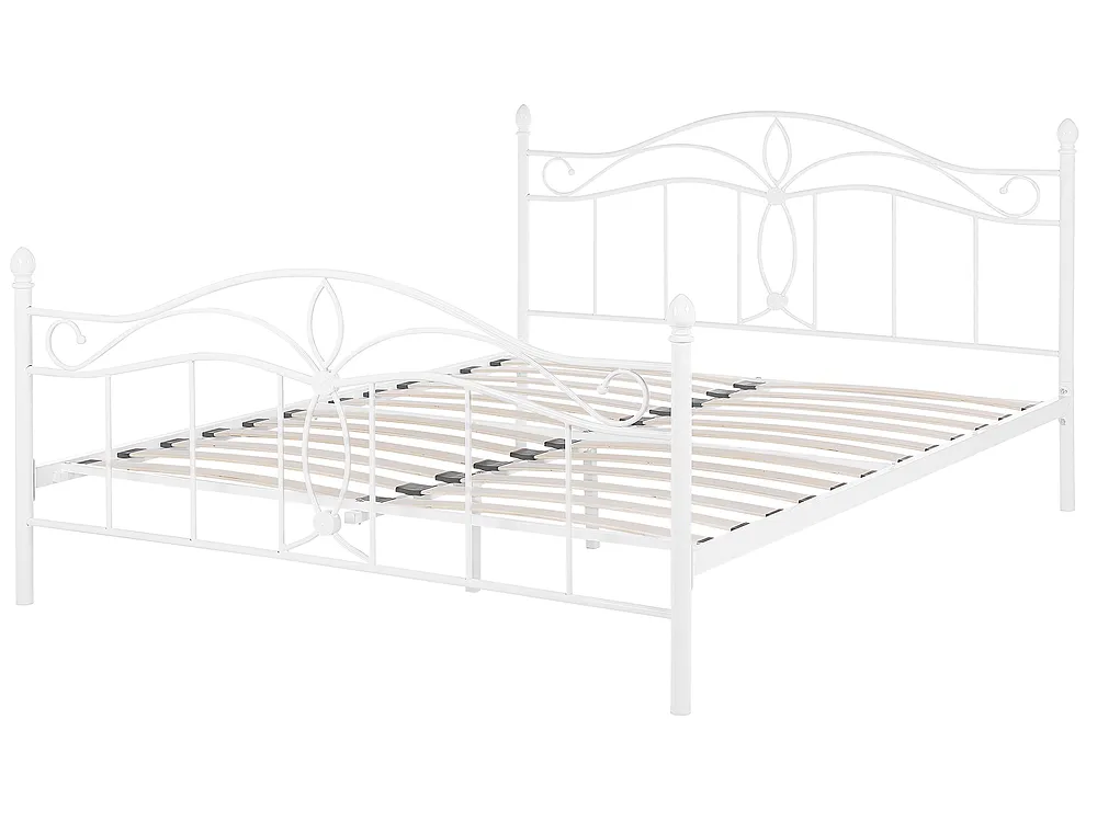 Bett mit Lattenrost Metall ANTLIA 140 x 200 cm Weiss_806590
