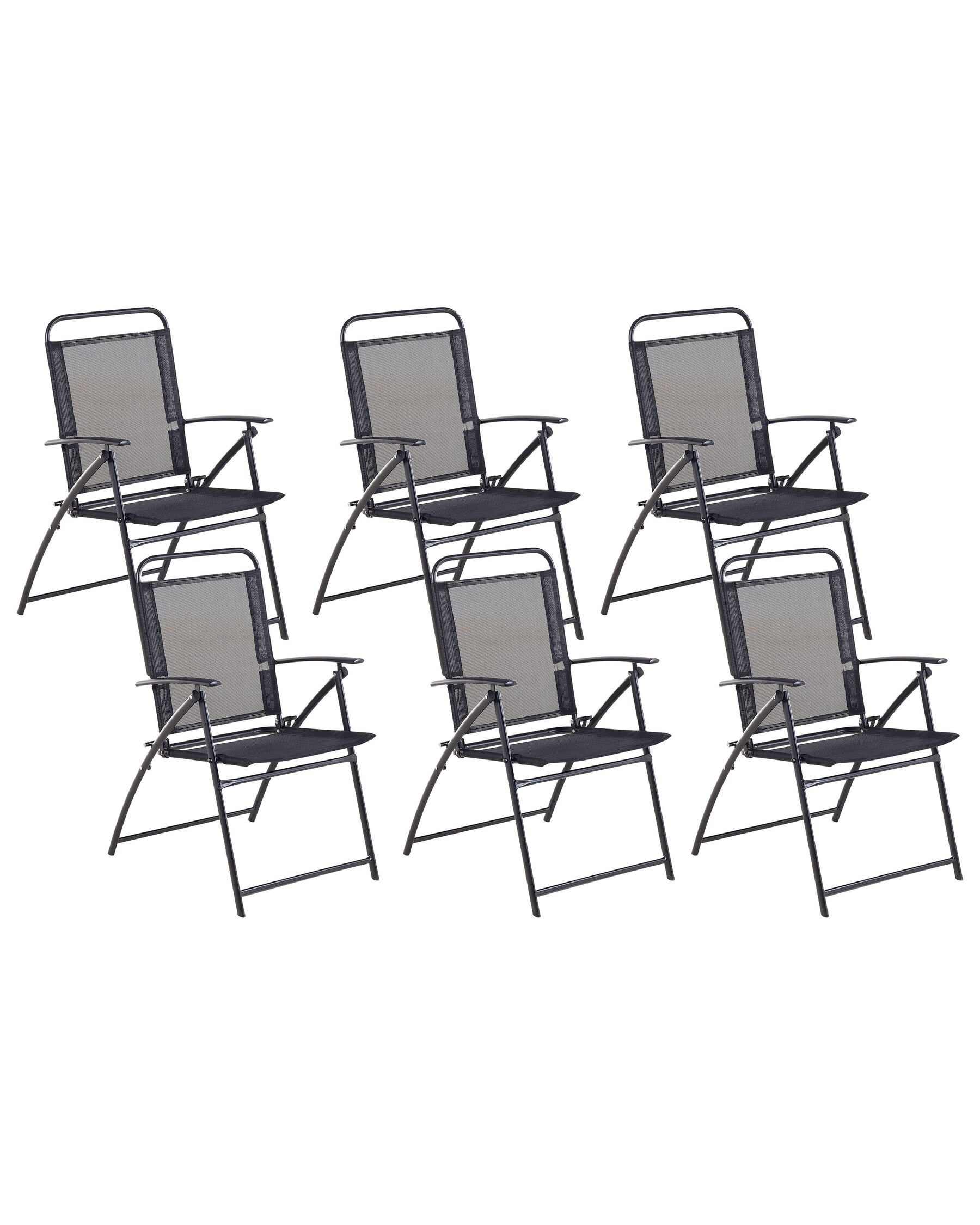 Lot de 6 chaises de jardin noires LIVO_772151