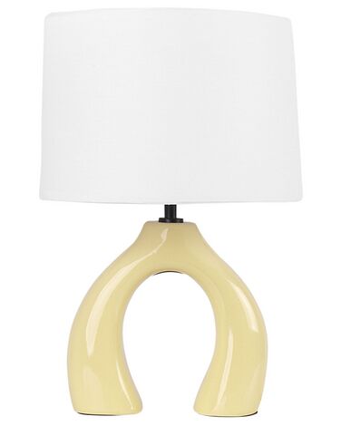 Lámpara de mesa de cerámica amarilla ABBIE