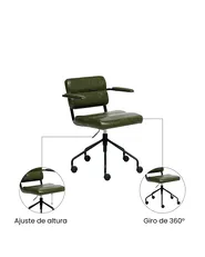 Silla de escritorio CANDOR Piel sintética Verde oscuro_1071317