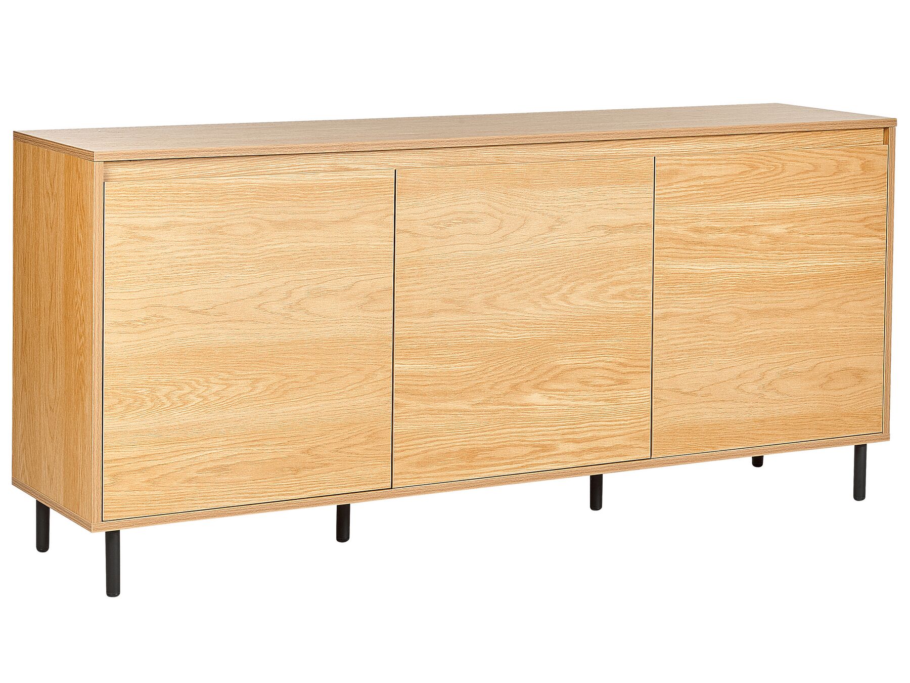 Sideboard heller Holzfarbton / schwarz 3 Türen NIKEA_874867