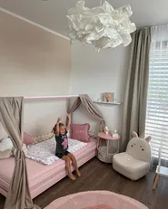Kids Bed House Pine Wood APPY 90 x 200 cm (EU Single) Pastel Pink_946638