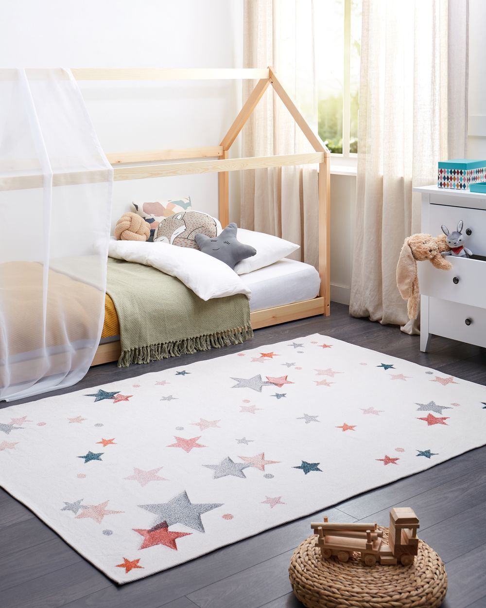 Tapis enfant ALPOUD Blanc 140 x 200 cm Coton