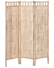 3-Panel Garden Privacy Screen CEFALU Folding Light Brown_1047665