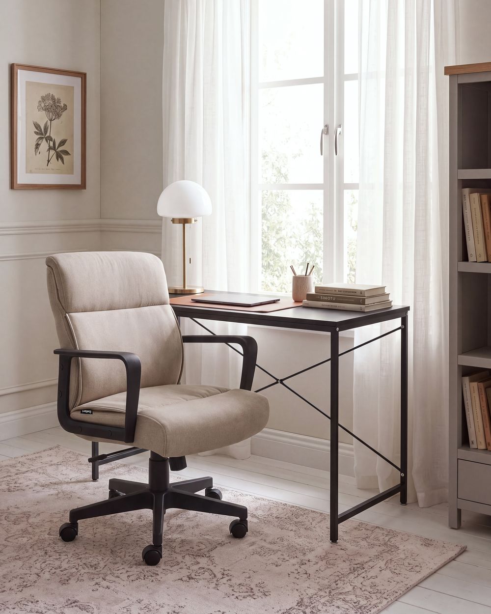 Sedia da ufficio BYRON Tessuto Beige