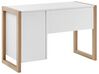 Scrivania da ufficio 110 x 50 cm bianco e legno chiaro JOHNSON_790289