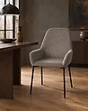 Set of 2 Dining Chairs LOVERNA Corduroy Grey