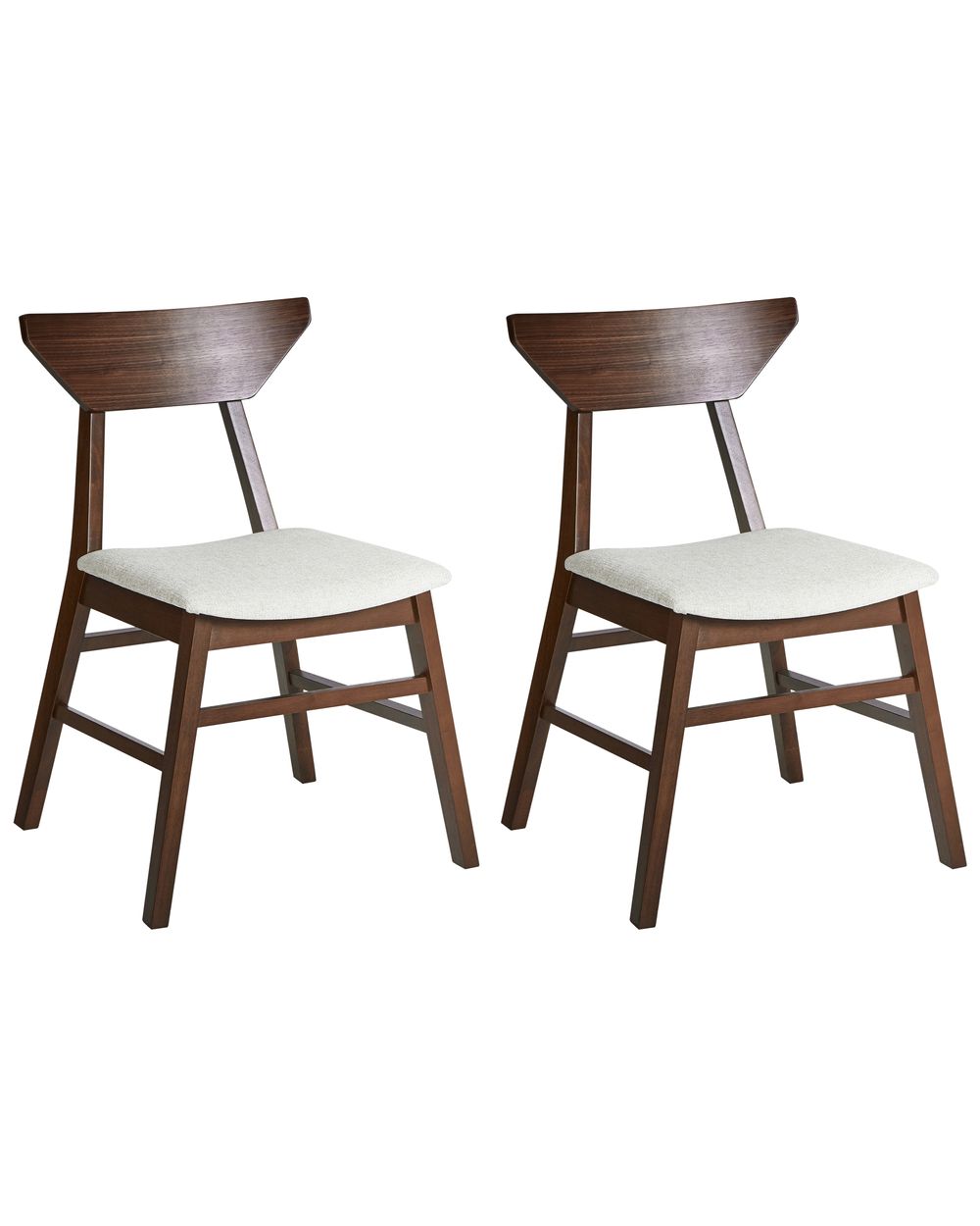 Esszimmerstuhl 2er Set HOPKINS Holz Dunkelbraun