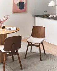 Set di 2 sedie da pranzo CHARLESTON Legno Marrone/Beige chiaro_1071158