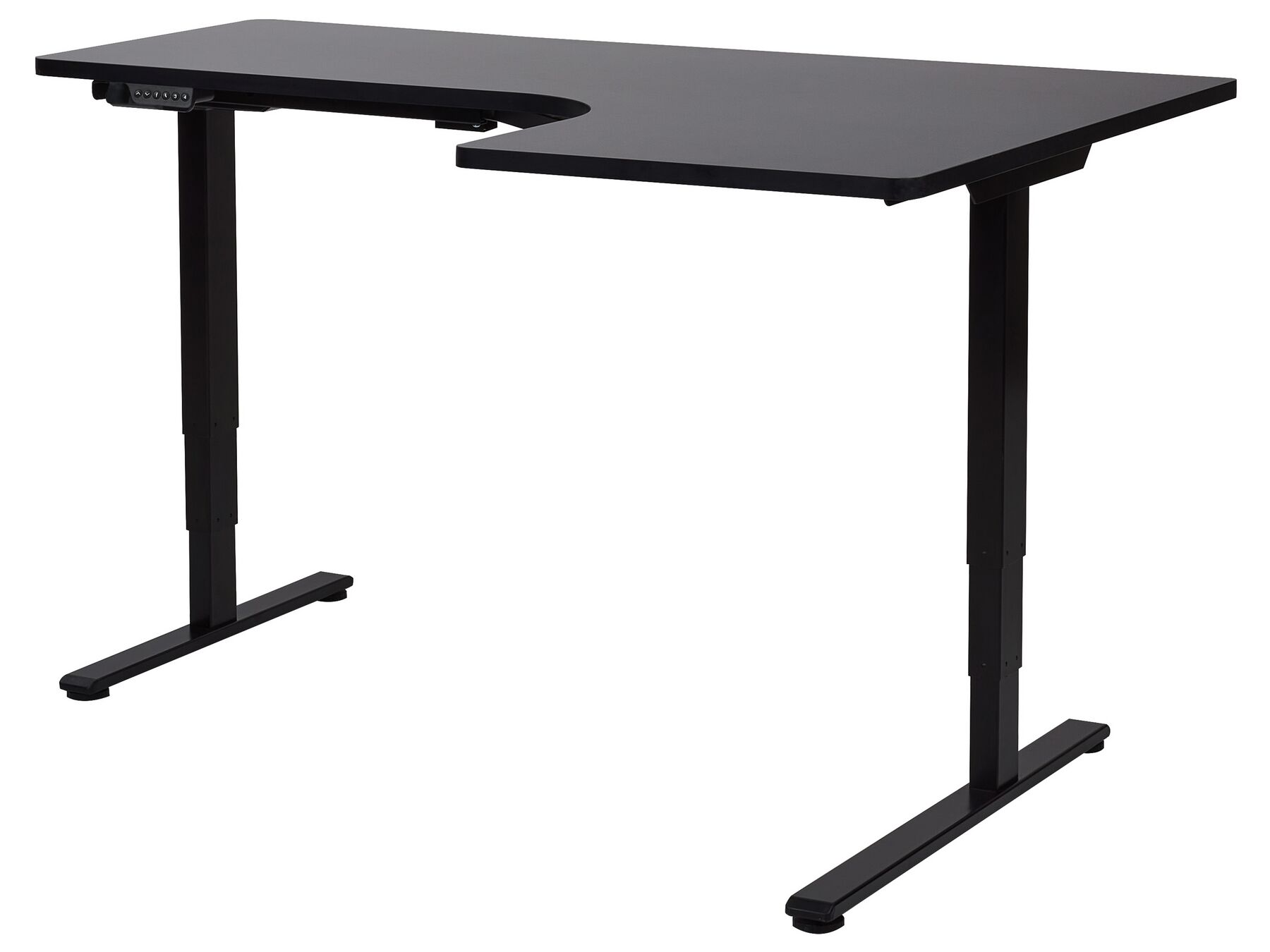 Bureau elektrisch verstelbaar zwart rechtszijdig 160 x 59 cm DESTINES_927792