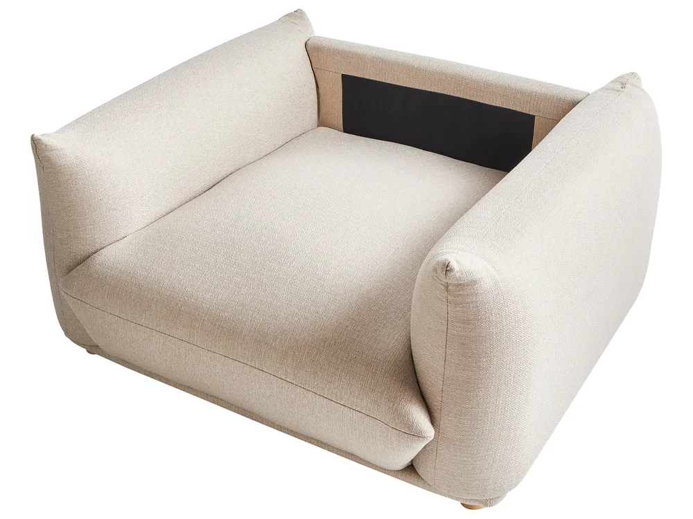 Living Room Set 5 Seater LUVOS Fabric Light Beige_972205