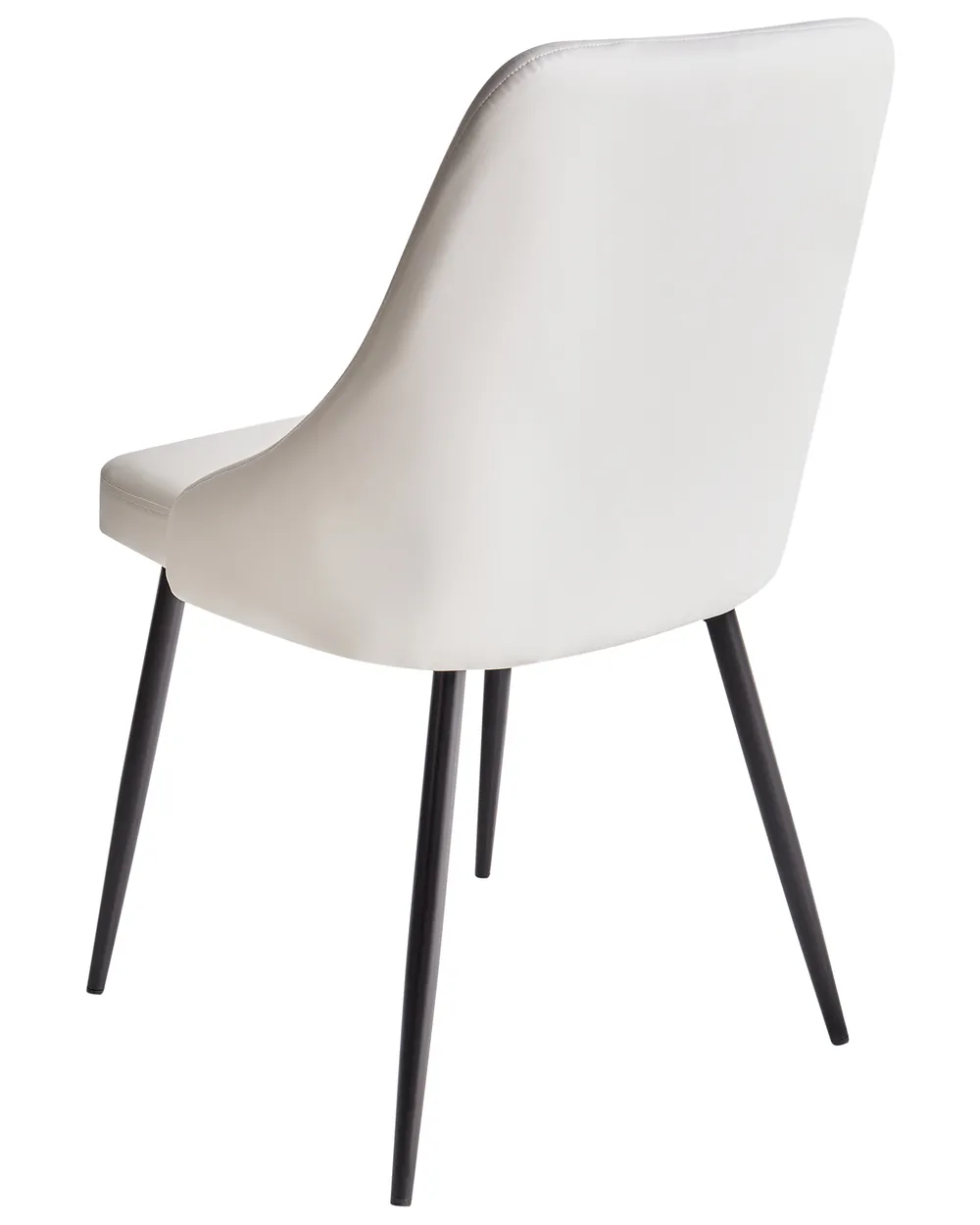 Set di 2 sedie da pranzo imbottite con gambe in metallo a zig-zag, ecopelle, grigio Set di 2 sedie da pranzo imbottite con gambe in metallo a zig-zag, ecopelle, grigio