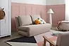 Sofa Bed 2 Seater ROROS Faux Linen Beige