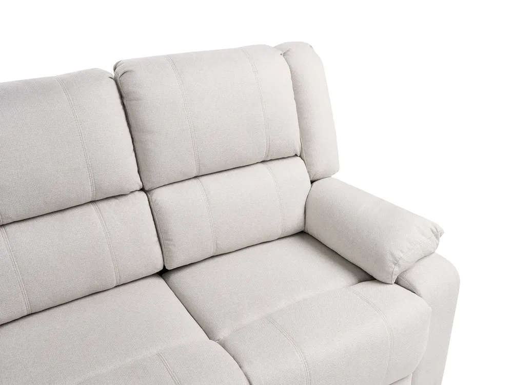 Manual Recliner Corner Sofa 5 Seater ROKKE Fabric Off-White Light Beige Left Hand_1105415