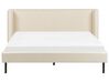 Sametová postel 160 x 200 cm béžová ARETTE_875240