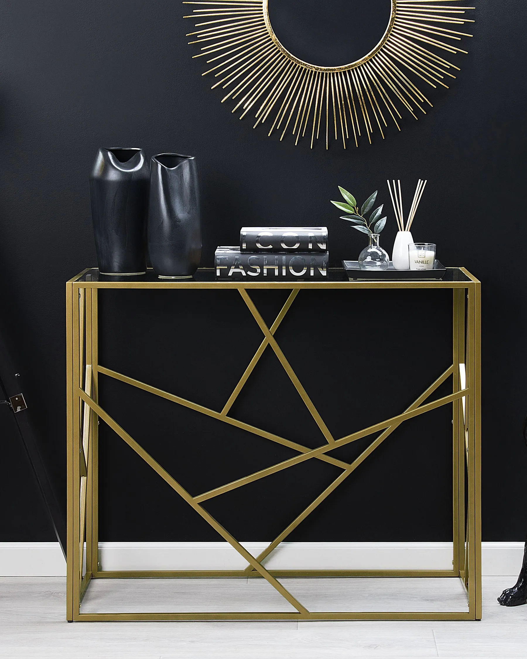 Console Table ORLAND Glass Gold_744301