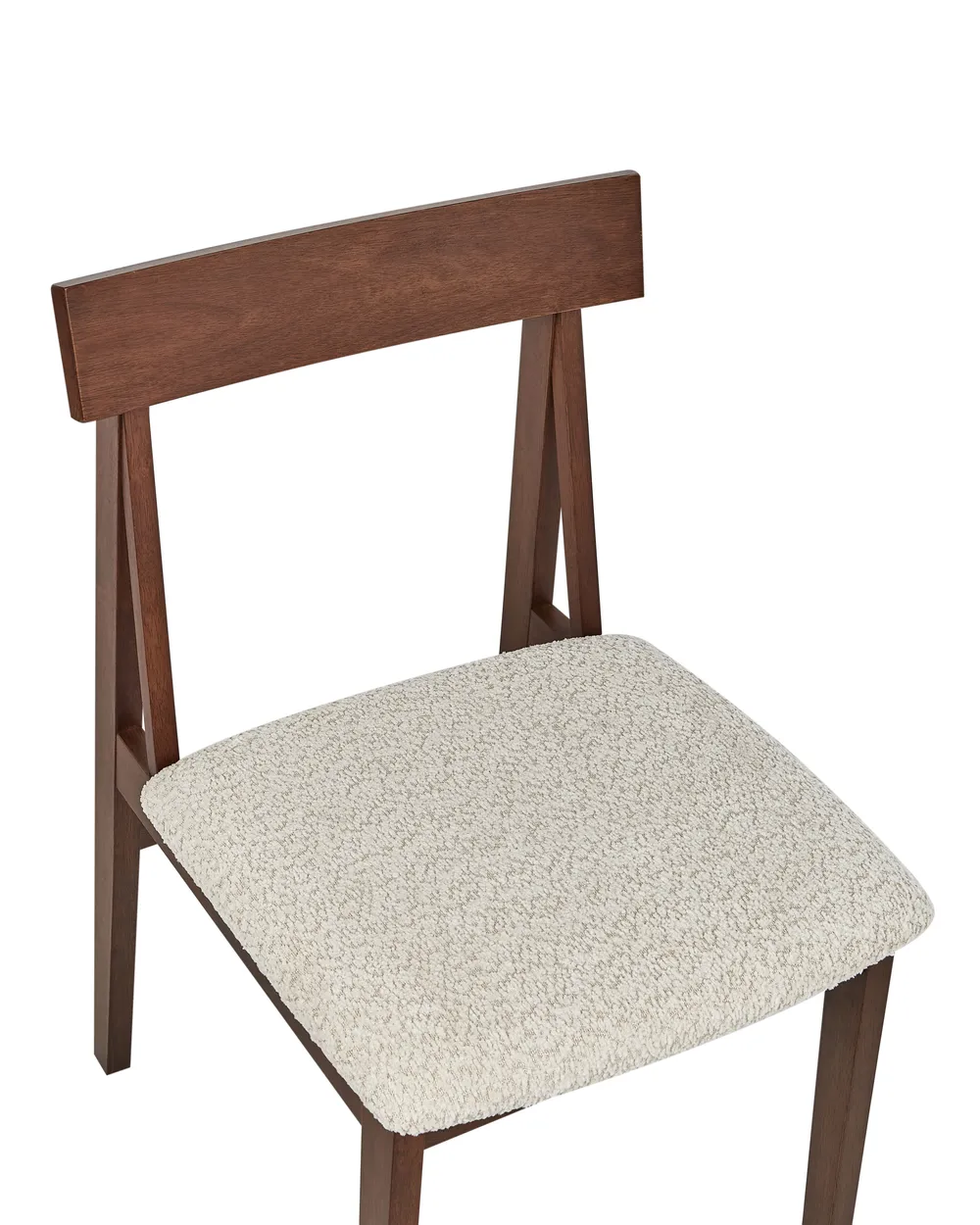 Set of 2 Dining Chairs ISLE Wood Brown/ Beige_945350