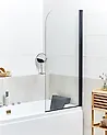 Shower Bath Screen LAPAN 1400 x 700 mm Black