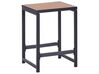 Ensemble de jardin avec table et 2 tabourets en acier noir et bois clair AVETRANA_933554