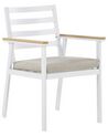 Zestaw 4 krzeseł ogrodowych biały z poduszkami beżowymi CAVOLI_818167