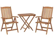 Bistro Set with Cushions Folding JAVA Acacia Wood Blue_788419