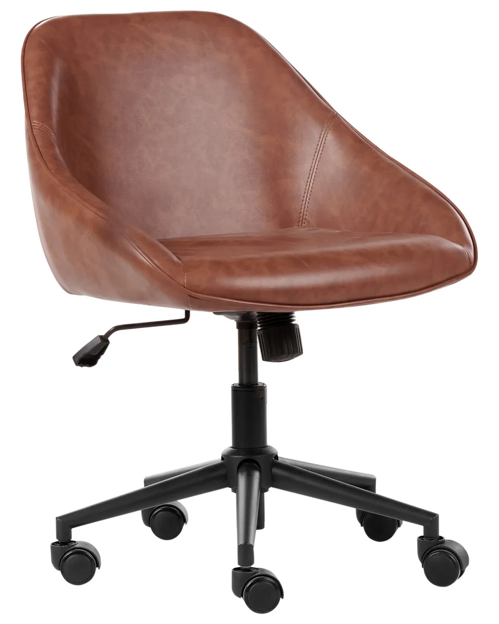 Desk Chair BARDSDALE Faux Leather Brown