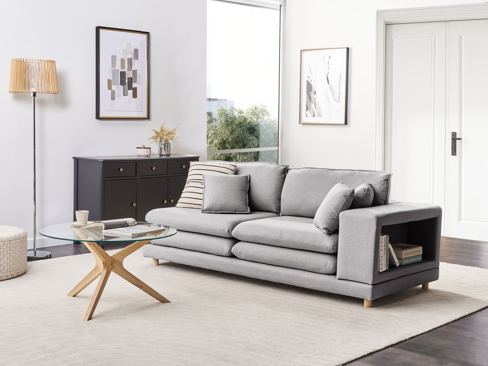 Sofa dla 2 osób HEDEN Z poduszką Szary