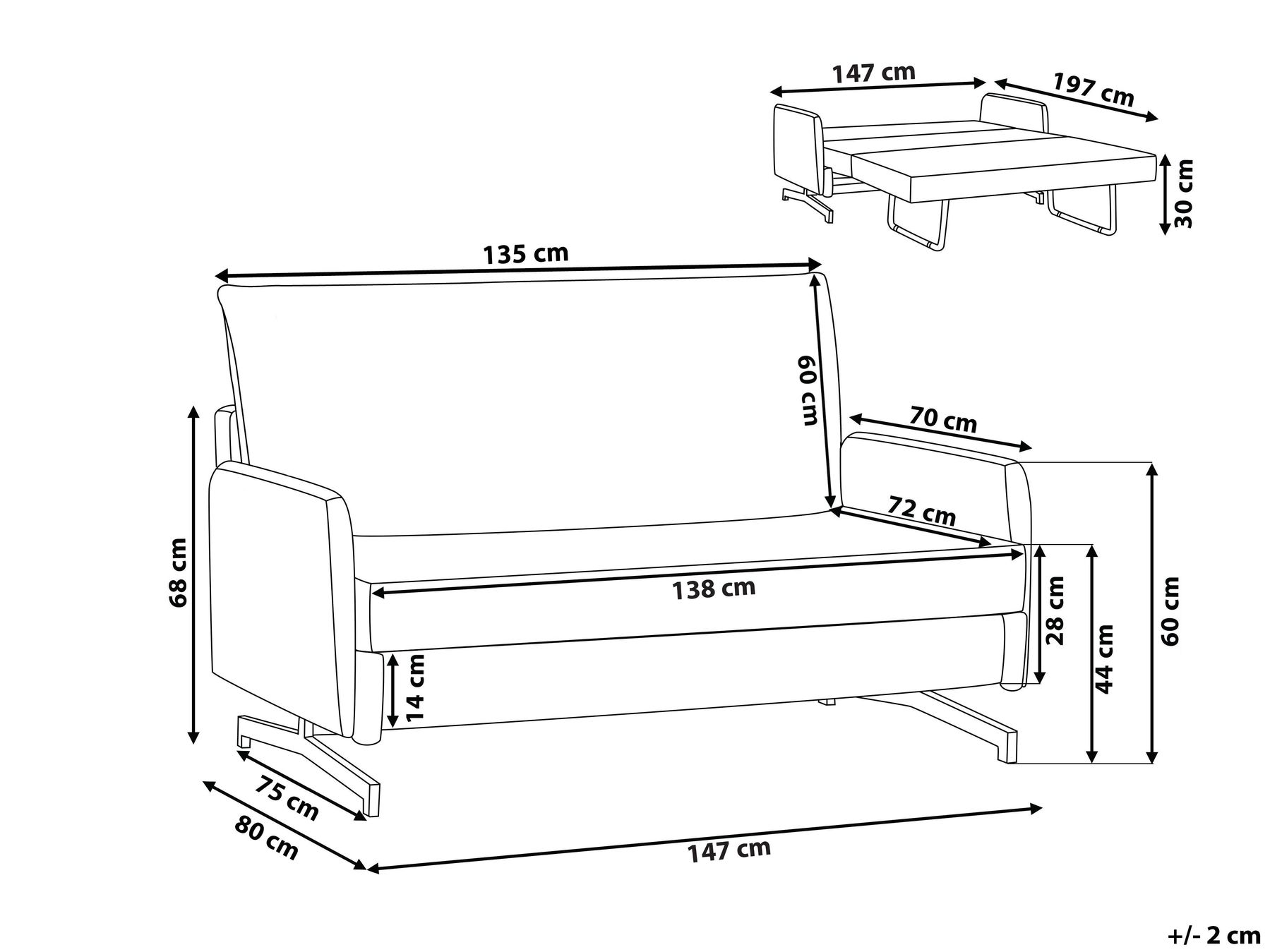 Fabric Sofa Bed Red BELFAST_950937 Fabric Sofa Bed Red BELFAST_950937