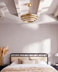 Ceiling Fan with Light AUCILLA with Remote LED Gold_1125708