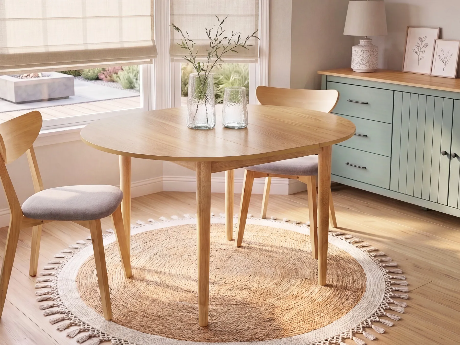 Extending Dining Table ECHO Light Oak 107/137 cm 107 cm_1084728