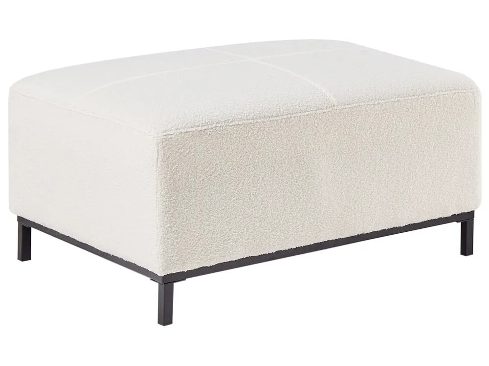 Corner Sofa 5 Seater OSLO with Ottoman Boucle White Right Hand_946732