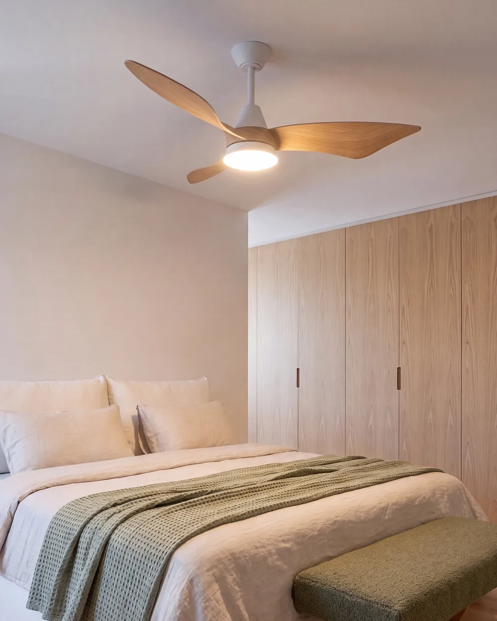 Ceiling Fan with Light HAINES with Remote LED White_1133388