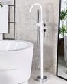 Freestanding Bath Mixer Tap White with Silver TUGELA_786408