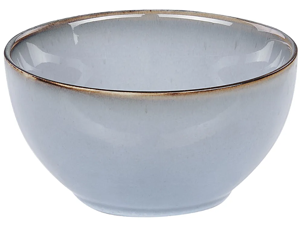Set of 16 Dinnerware JUNIPER Stoneware Light Blue_863199