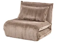 Divano letto singolo LYSEKIL Velluto a coste Marrone chiaro_1043274