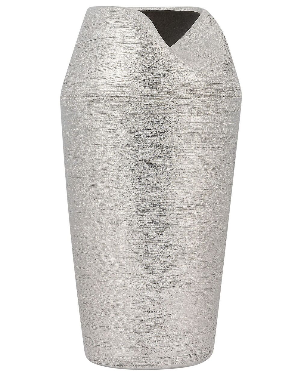 Decorative Vase APAMEA 33 cm Stoneware Silver