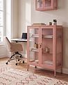 Glass Display Cabinet HARLYN  90 cm Metal Peach Pink